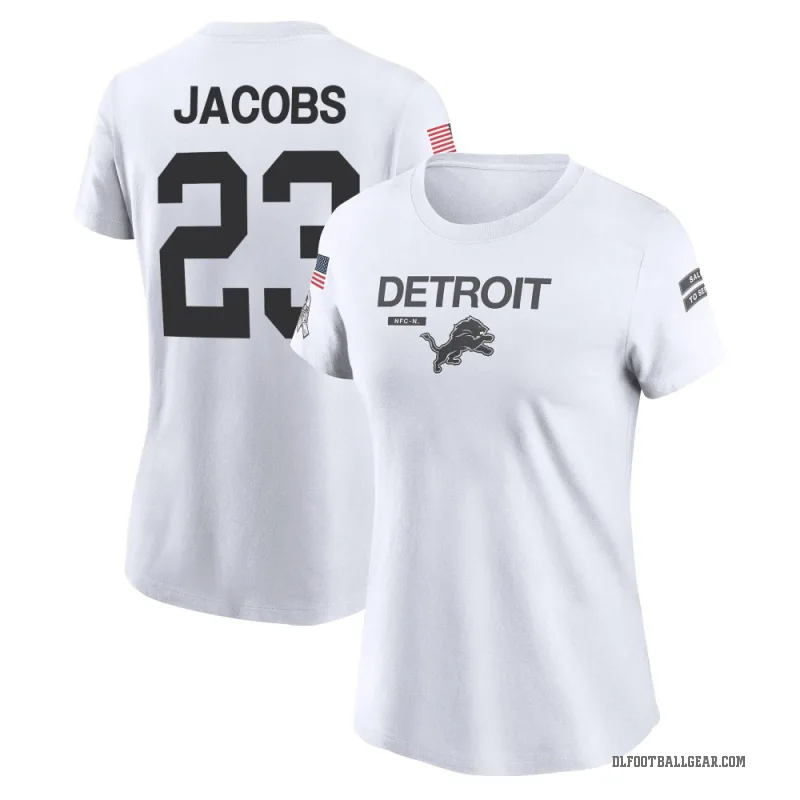 Jerry Jacobs Women's White Detroit Lions 2024 Salute to Service Performance T-Shirt
