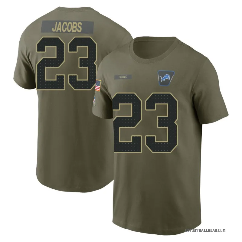 Jerry Jacobs Youth Olive Detroit Lions 2025 Salute to Service T-Shirt