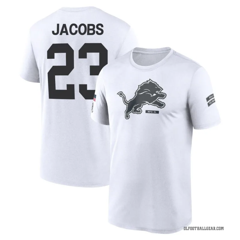 Jerry Jacobs Youth White Detroit Lions 2024 Salute to Service Performance T-Shirt