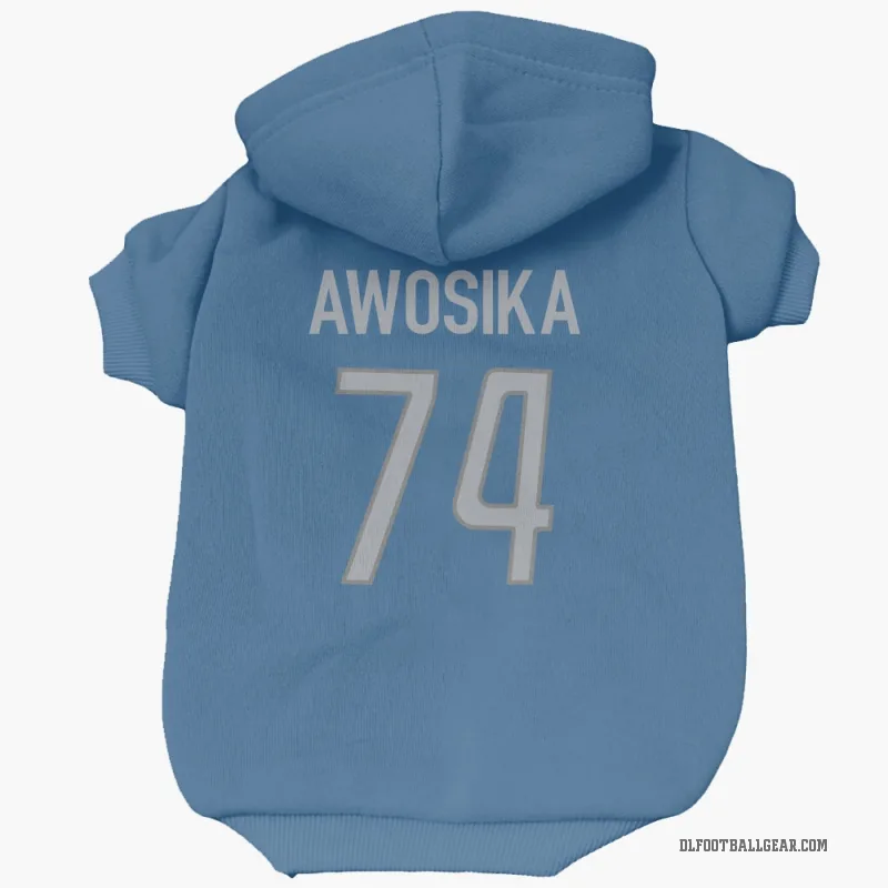 Kayode Awosika  Blue Detroit Lions  Cat & Dog Pet Hoodie