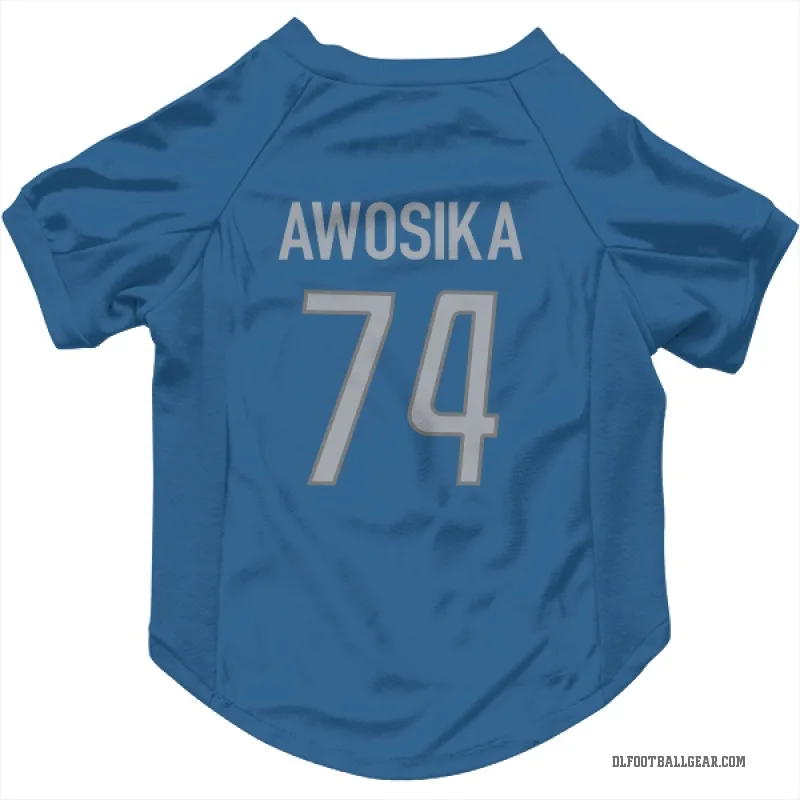 Kayode Awosika  Blue Detroit Lions  Cat & Dog Pet Jersey