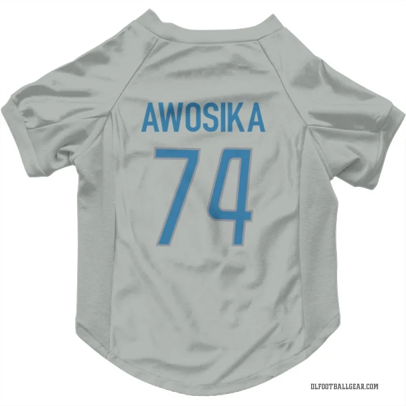 Kayode Awosika  Detroit Lions   Silver Cat & Dog Pet Jersey