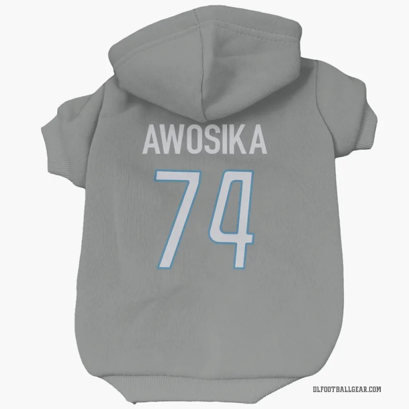 Kayode Awosika  Detroit Lions   Steel Cat & Dog Pet Hoodie