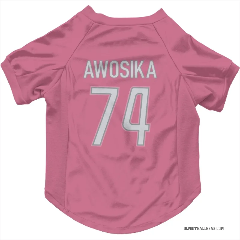 Kayode Awosika  Pink Detroit Lions  Cat & Dog Pet Jersey