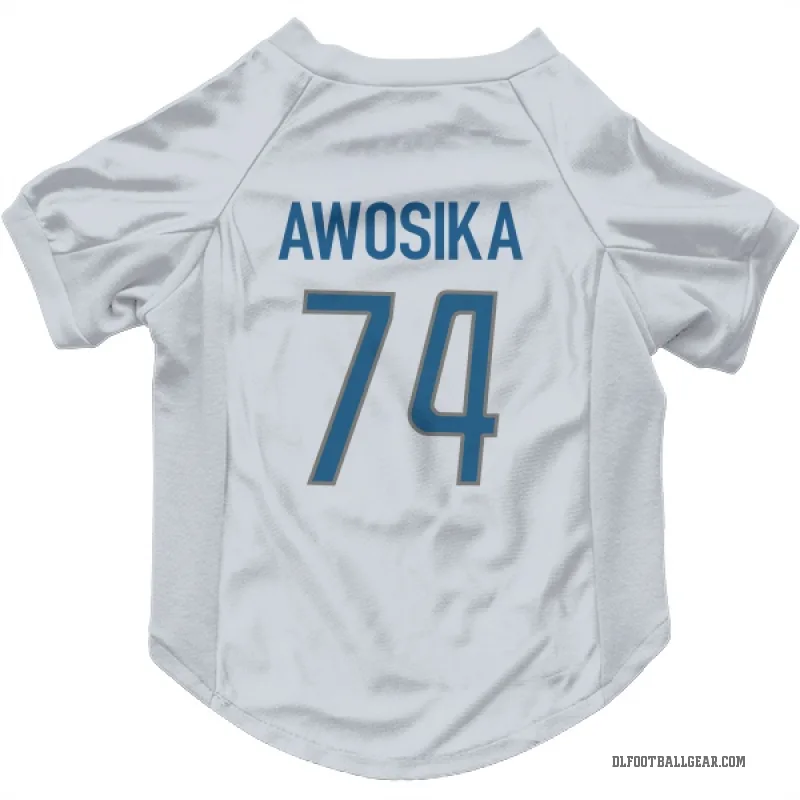 Kayode Awosika  White Detroit Lions  Cat & Dog Pet Jersey