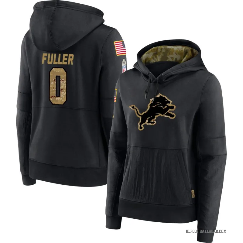 Kendall Fuller Women's Black Detroit Lions 2020 Salute to Service Sideline Performance Pullover Hoodie