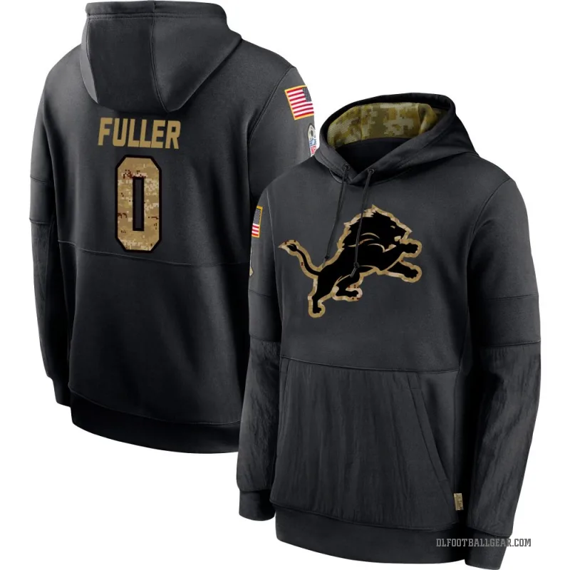 Kendall Fuller Youth Black Detroit Lions 2020 Salute to Service Sideline Performance Pullover Hoodie