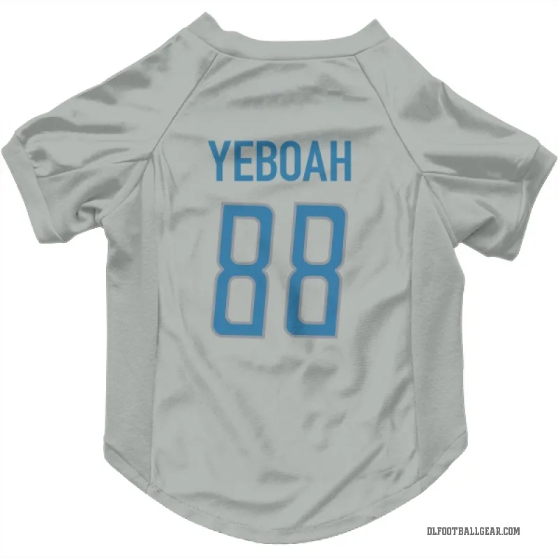 Kenny Yeboah Detroit Lions Silver Cat & Dog Pet Jersey