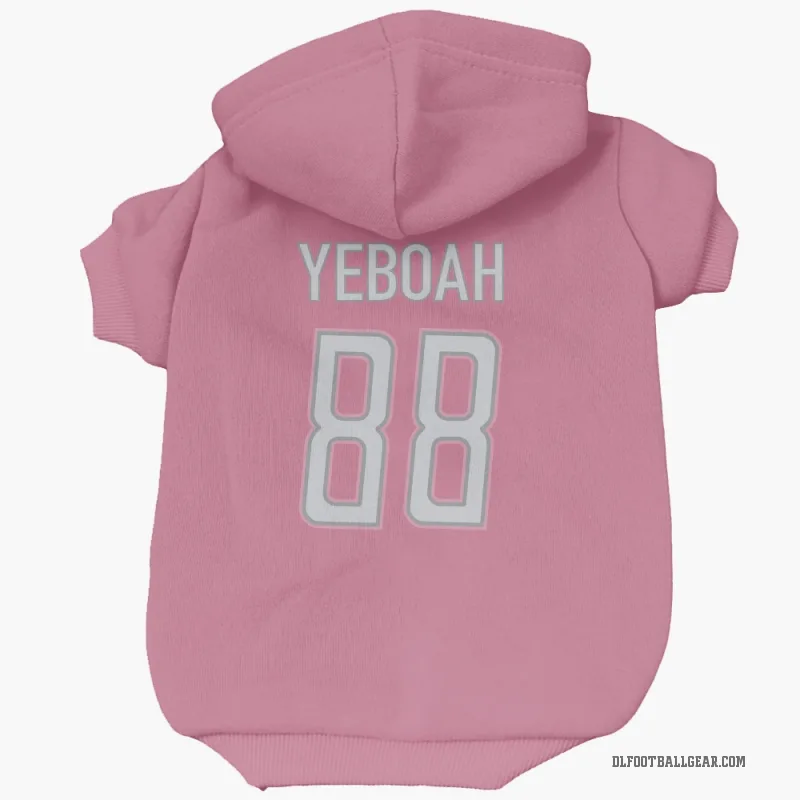 Kenny Yeboah Pink Detroit Lions Cat & Dog Pet Hoodie