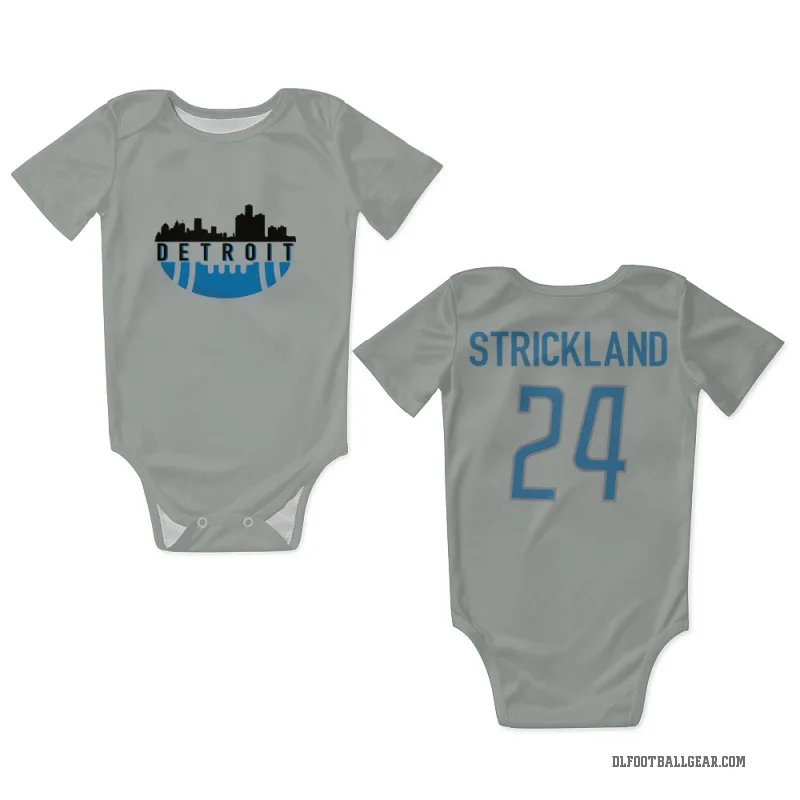 Loren Strickland  Detroit Lions   Silver Newborn & Infant Bodysuit