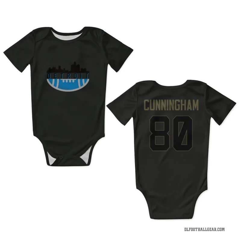 Malik Cunningham  Black Detroit Lions  Service Newborn & Infant Bodysuit