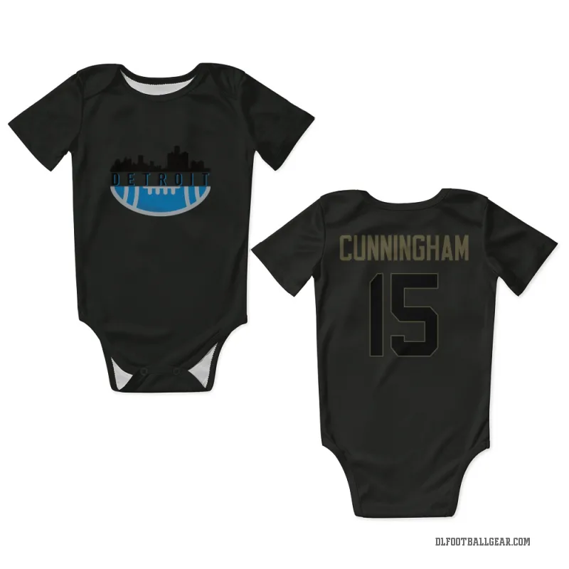 Malik Cunningham  Black Detroit Lions  Service Newborn & Infant Bodysuit