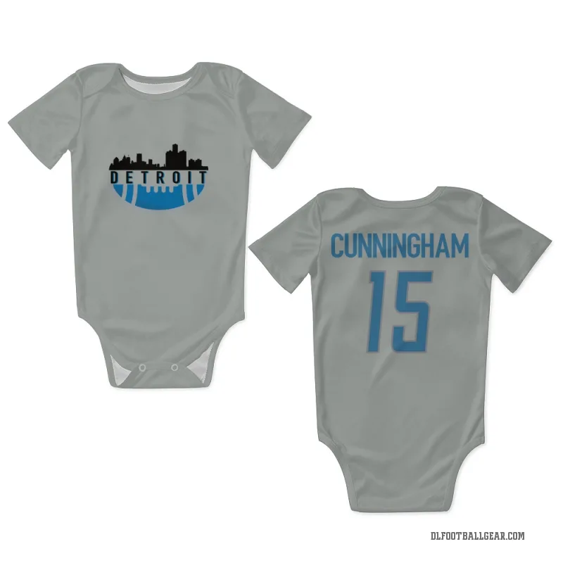 Malik Cunningham  Detroit Lions   Silver Newborn & Infant Bodysuit