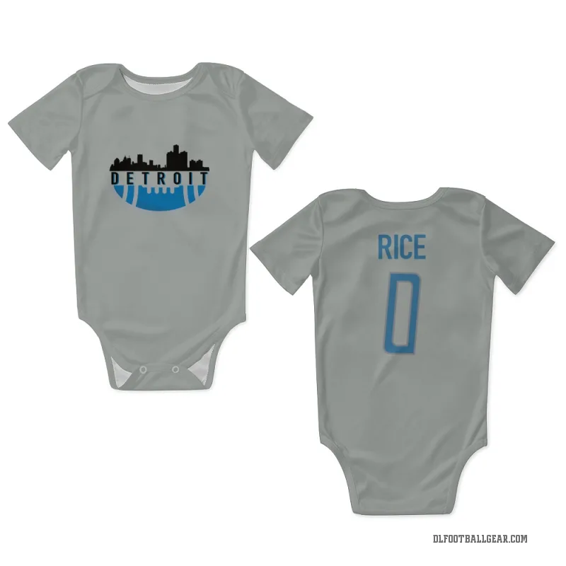 Monty Rice  Detroit Lions   Silver Newborn & Infant Bodysuit