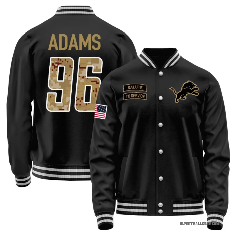 Myles Adams Men's Black Detroit Lions Salute to Service Sideline Performance Jacket