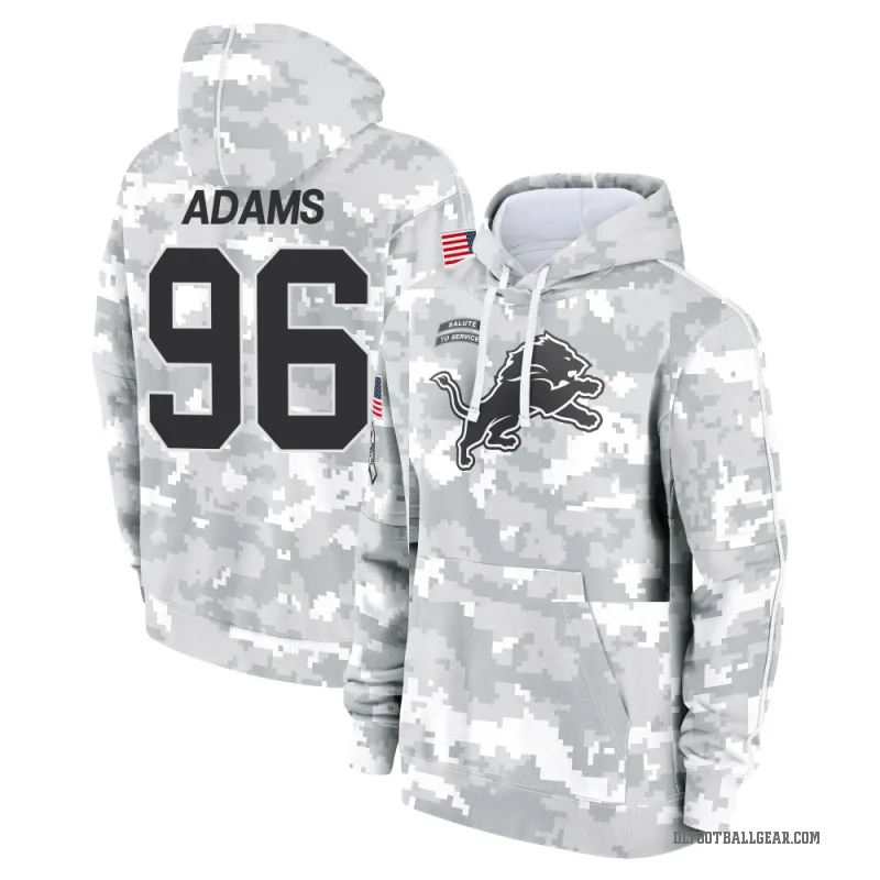 Myles Adams Men's Camo Detroit Lions Arctic 2024 Salute to Service Club Fleece Pullover Hoodie
