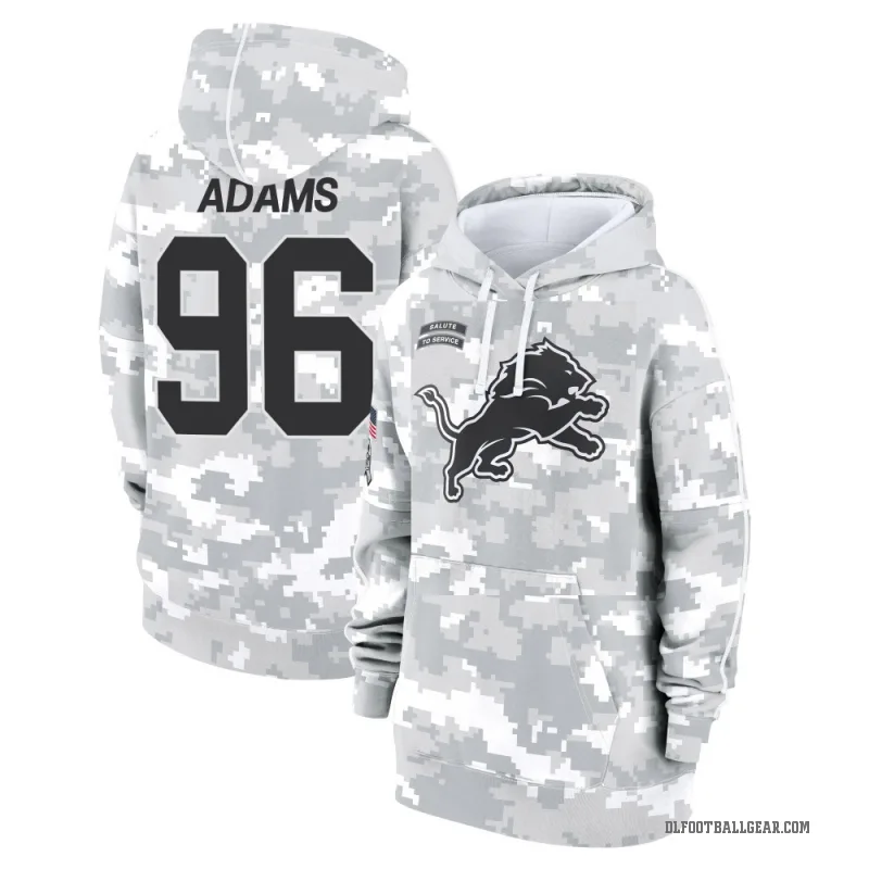 Myles Adams Women's Camo Detroit Lions Arctic 2024 Salute to Service Club Fleece Pullover Hoodie