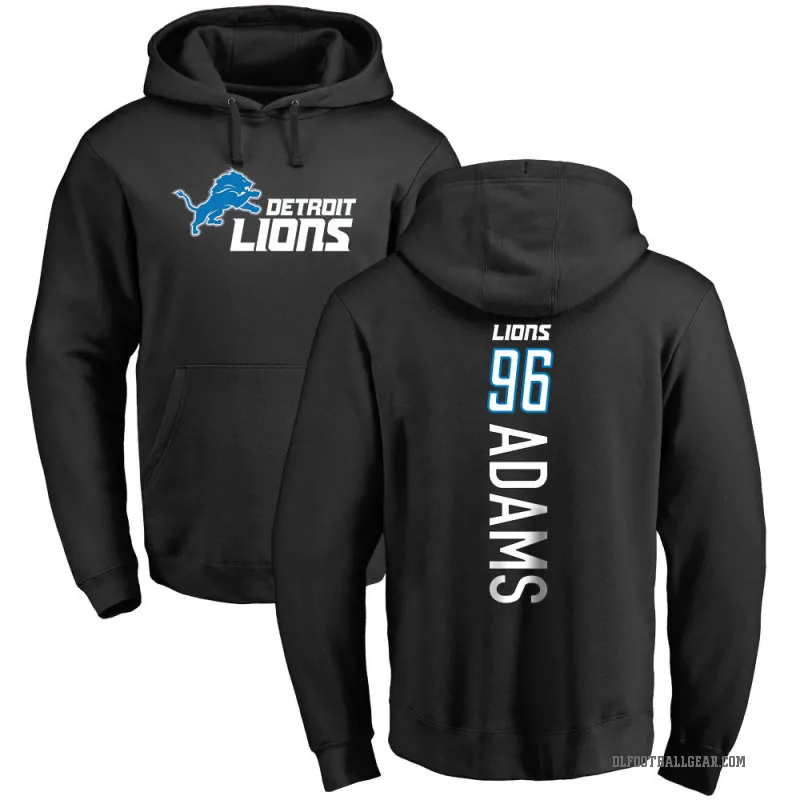 Myles Adams Youth Black Detroit Lions Pro Line Backer Pullover Hoodie