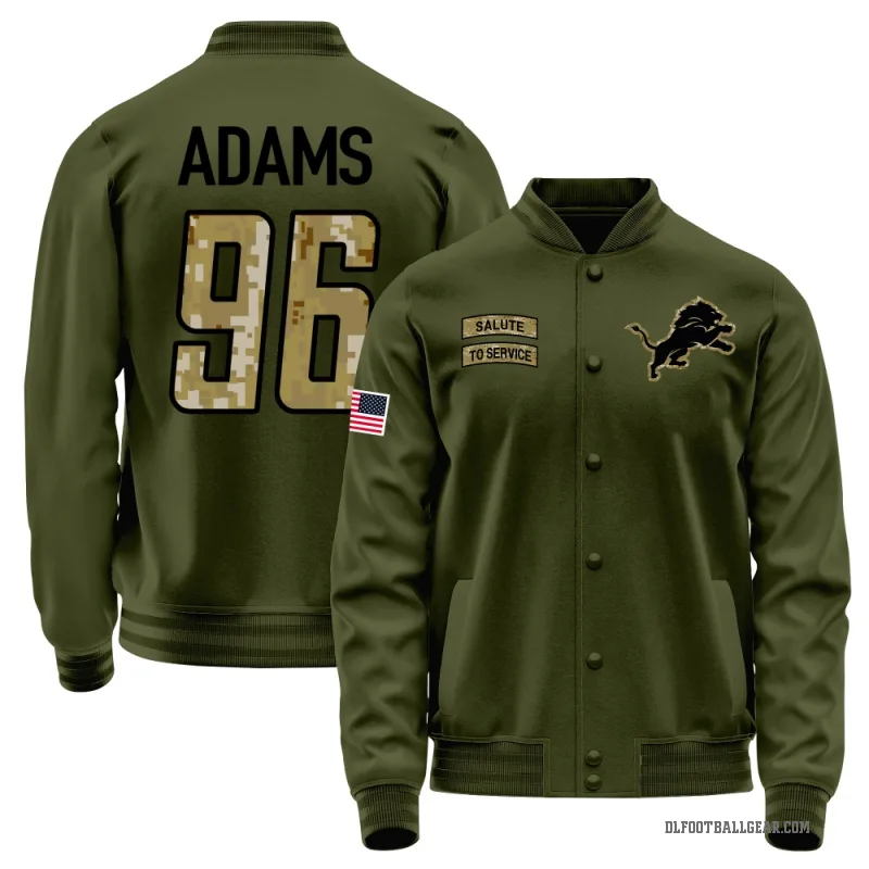 Myles Adams Youth Olive Detroit Lions Salute to Service Sideline Performance Jacket