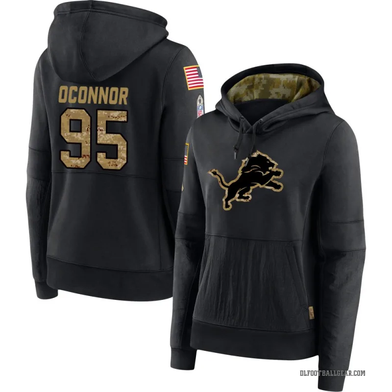 Pat O'Connor Women's Black Detroit Lions 2020 Salute to Service Sideline Performance Pullover Hoodie