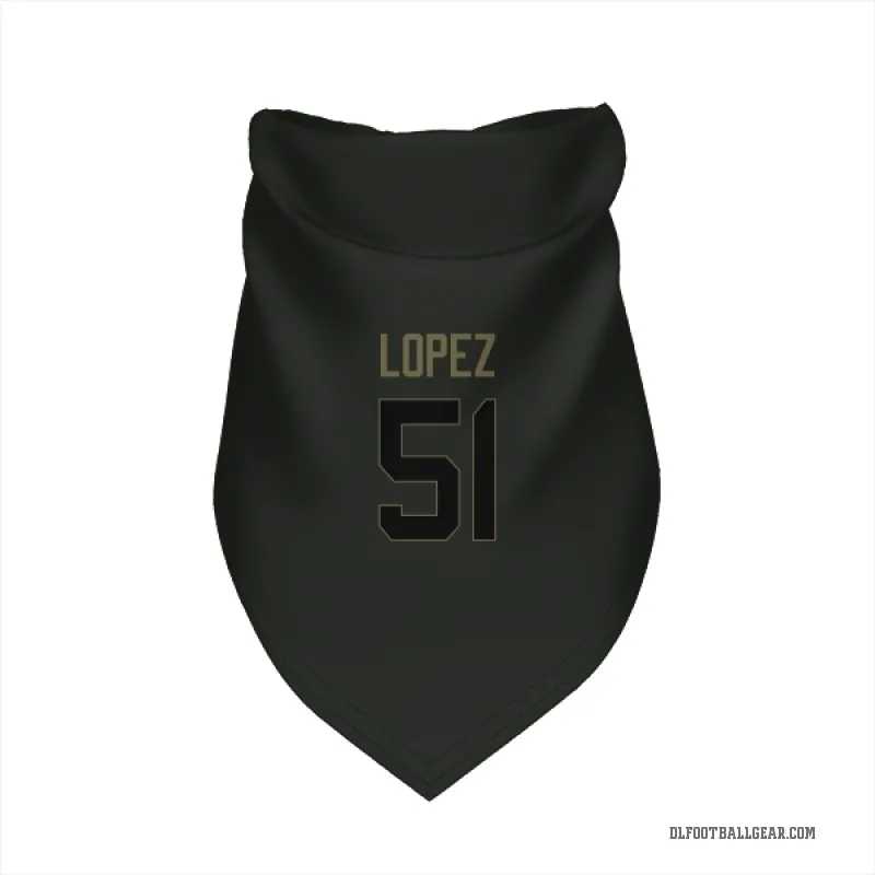 Roy Lopez  Black Detroit Lions  Service Cat & Dog Pet Bandana