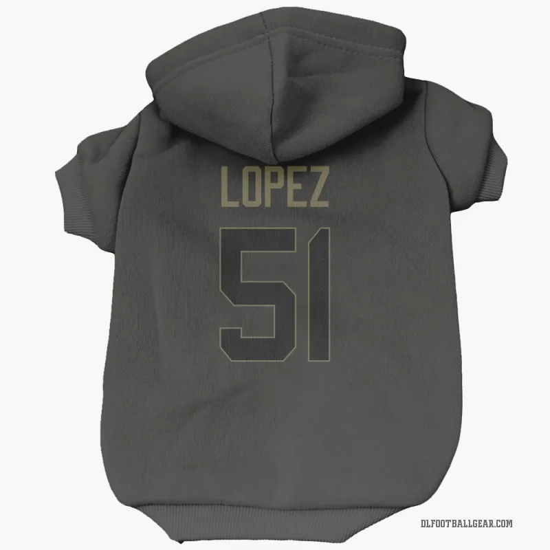Roy Lopez  Black Detroit Lions  Service Cat & Dog Pet Hoodie