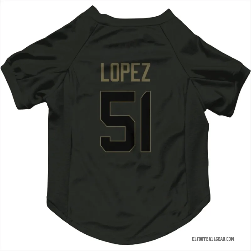 Roy Lopez  Black Detroit Lions  Service Cat & Dog Pet Jersey