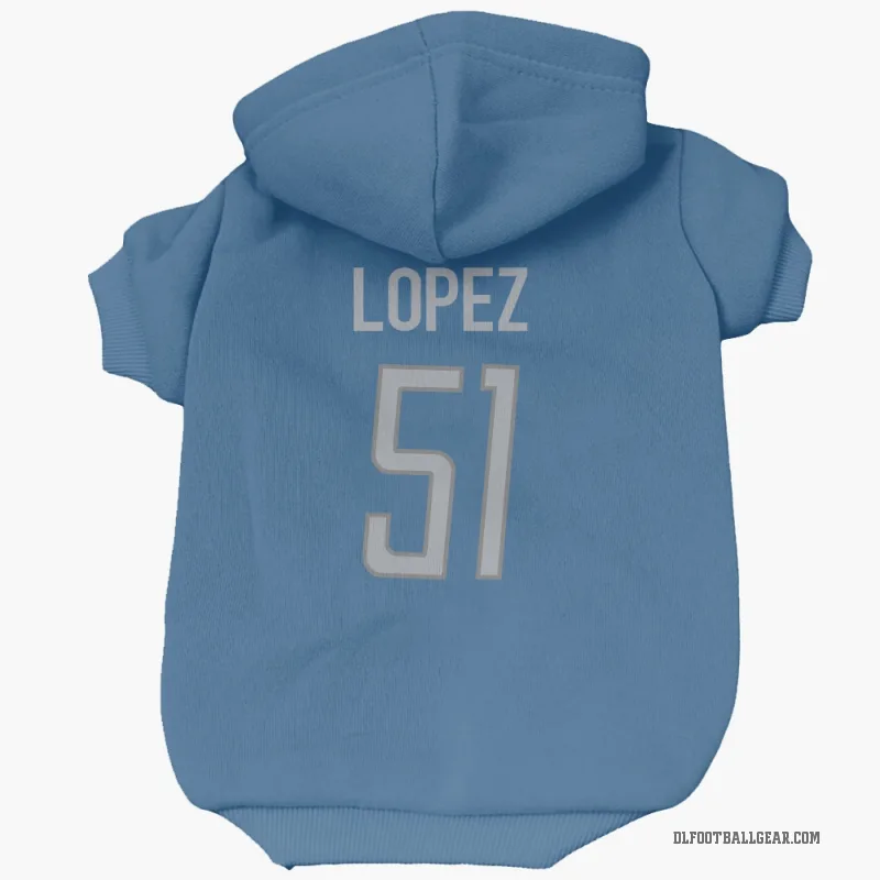 Roy Lopez  Blue Detroit Lions  Cat & Dog Pet Hoodie