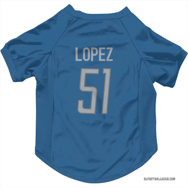 Roy Lopez  Blue Detroit Lions  Cat & Dog Pet Jersey