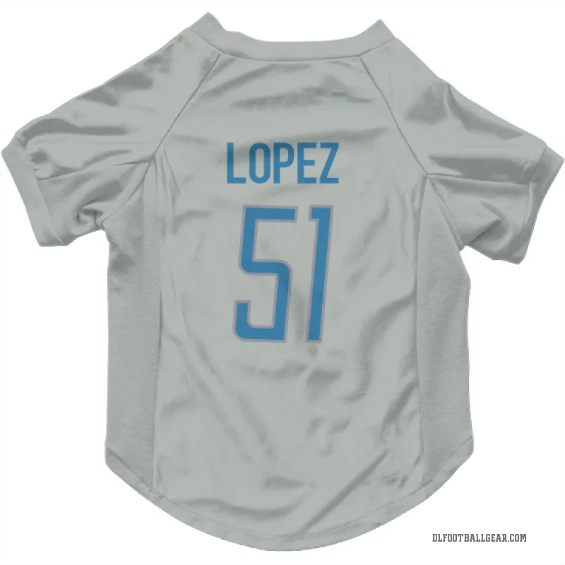 Roy Lopez  Detroit Lions   Silver Cat & Dog Pet Jersey