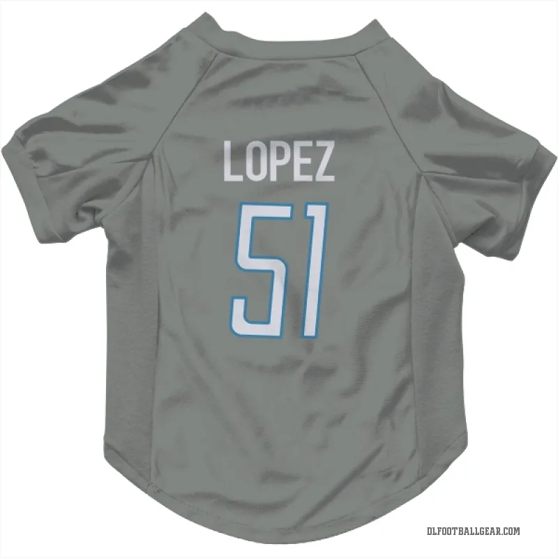 Roy Lopez  Detroit Lions   Steel Cat & Dog Pet Jersey