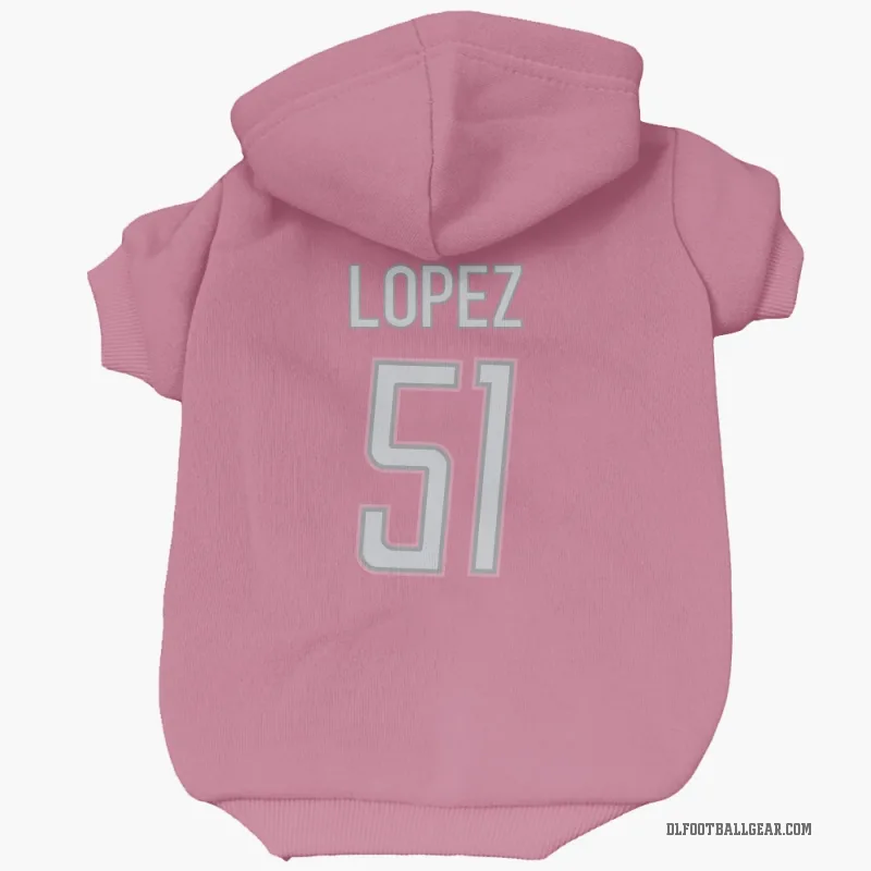 Roy Lopez  Pink Detroit Lions  Cat & Dog Pet Hoodie