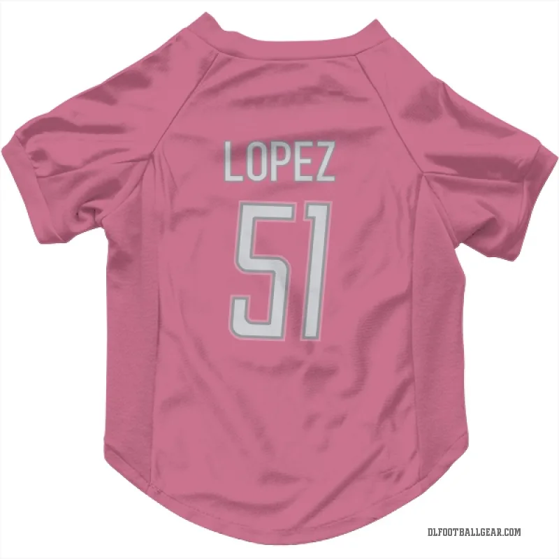 Roy Lopez  Pink Detroit Lions  Cat & Dog Pet Jersey