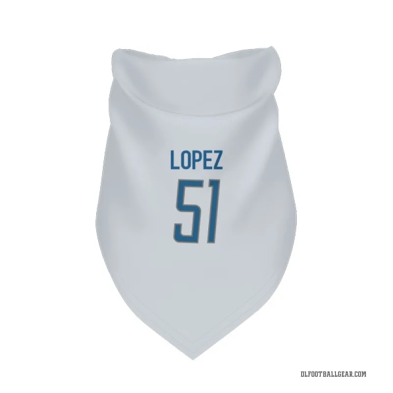Roy Lopez  White Detroit Lions  Cat & Dog Pet Bandana