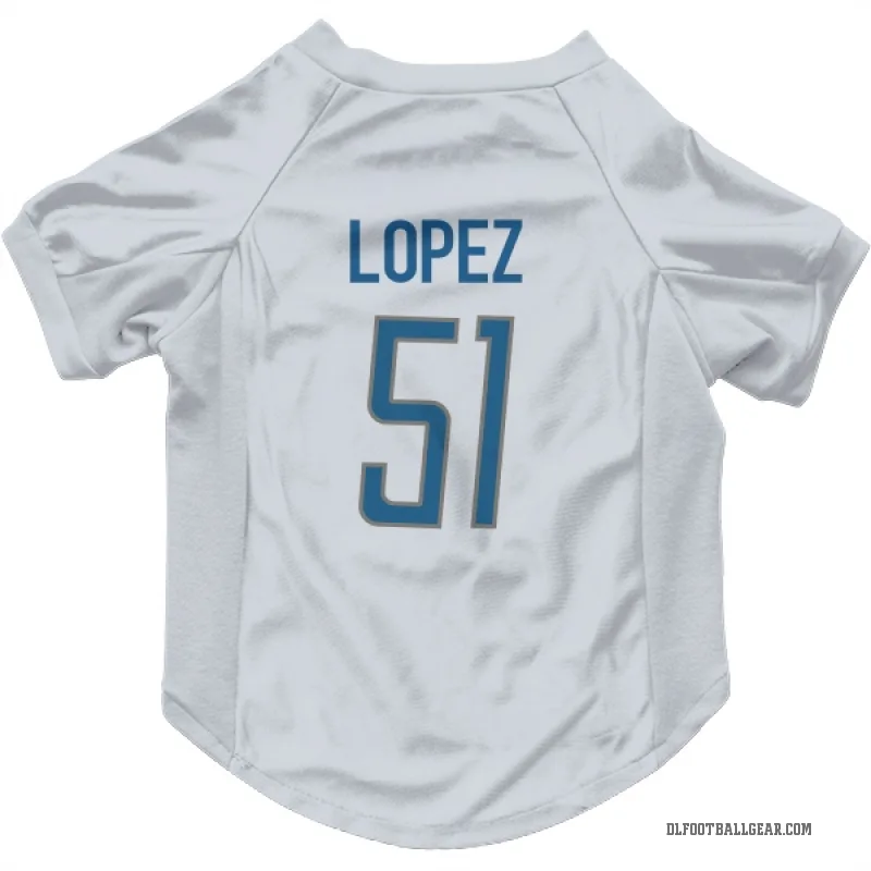 Roy Lopez  White Detroit Lions  Cat & Dog Pet Jersey