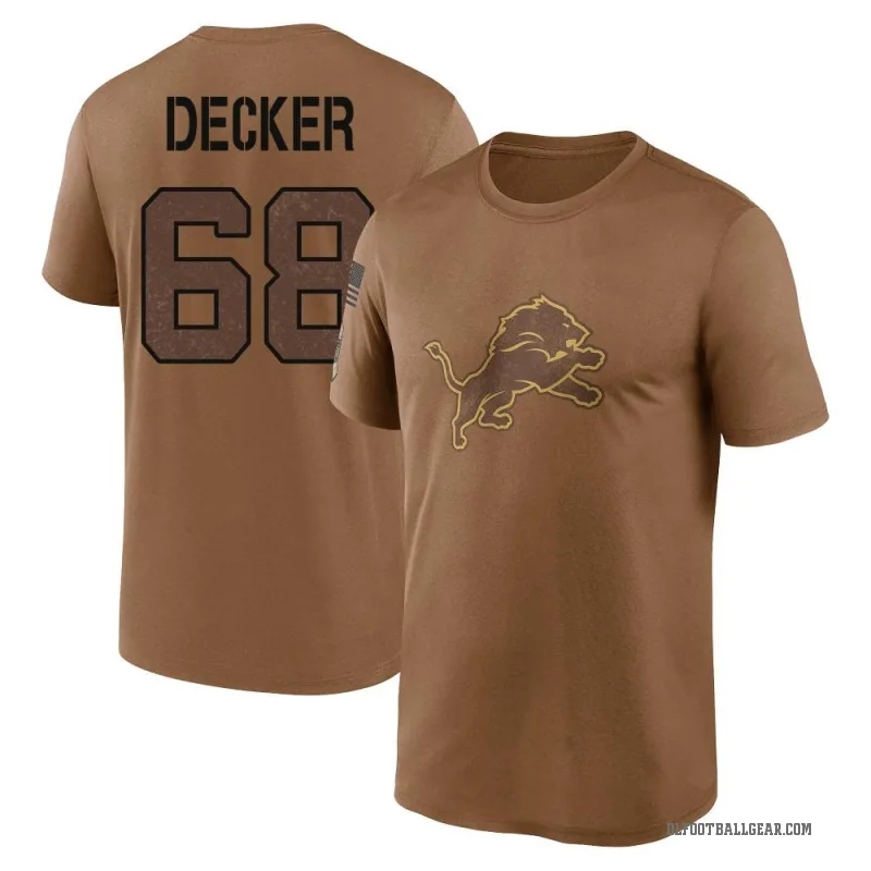 Taylor Decker Men's Brown Detroit Lions 2023 Salute To Service Performance T-Shirt
