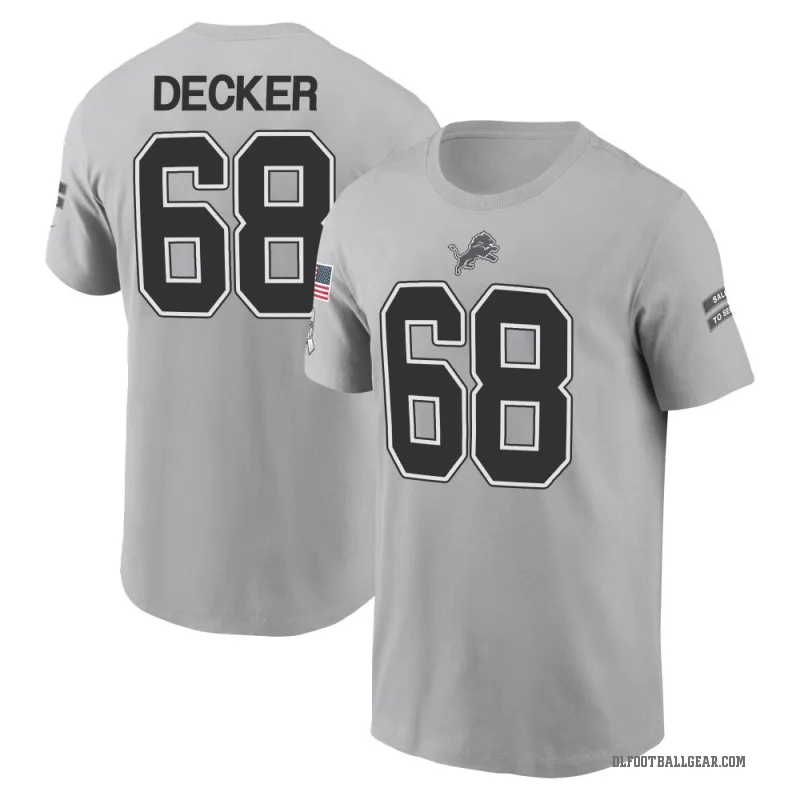 Taylor Decker Men's Gray Detroit Lions 2024 Salute to Service T-Shirt