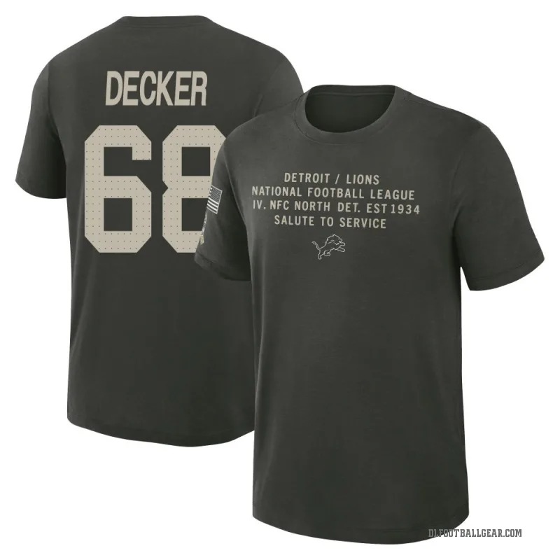 Taylor Decker Men's Green Detroit Lions Dark/ 2025 Salute to Service Sideline Slub T-Shirt