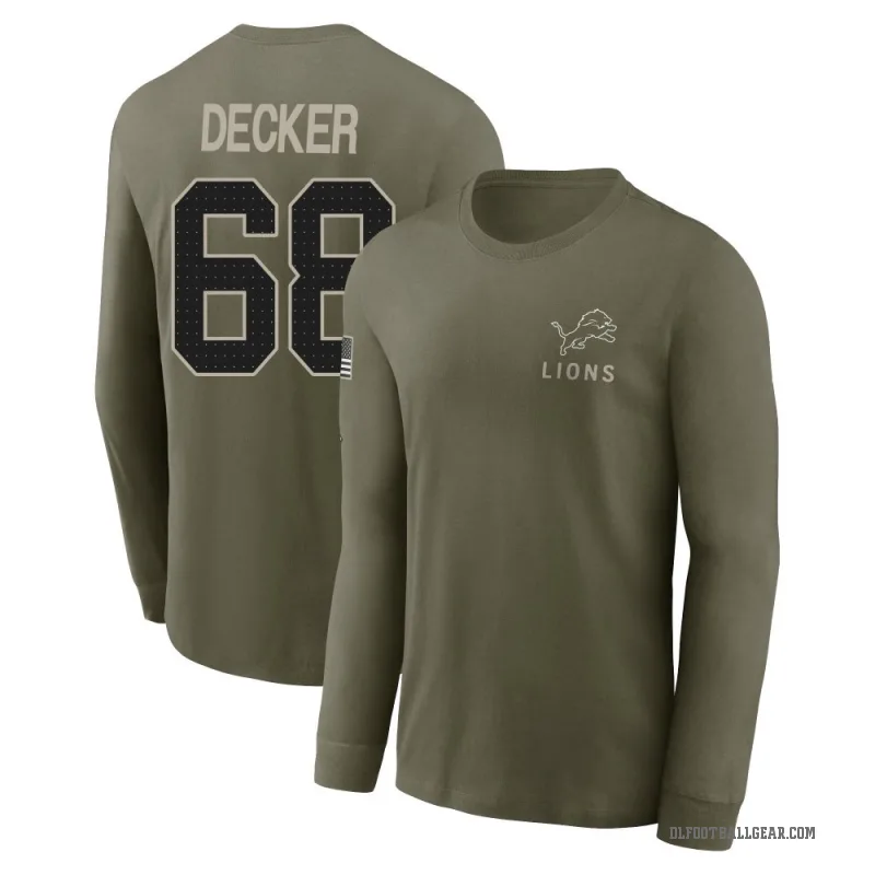 Taylor Decker Men's Olive Detroit Lions 2025 Salute to Service Sideline Long Sleeve T-Shirt