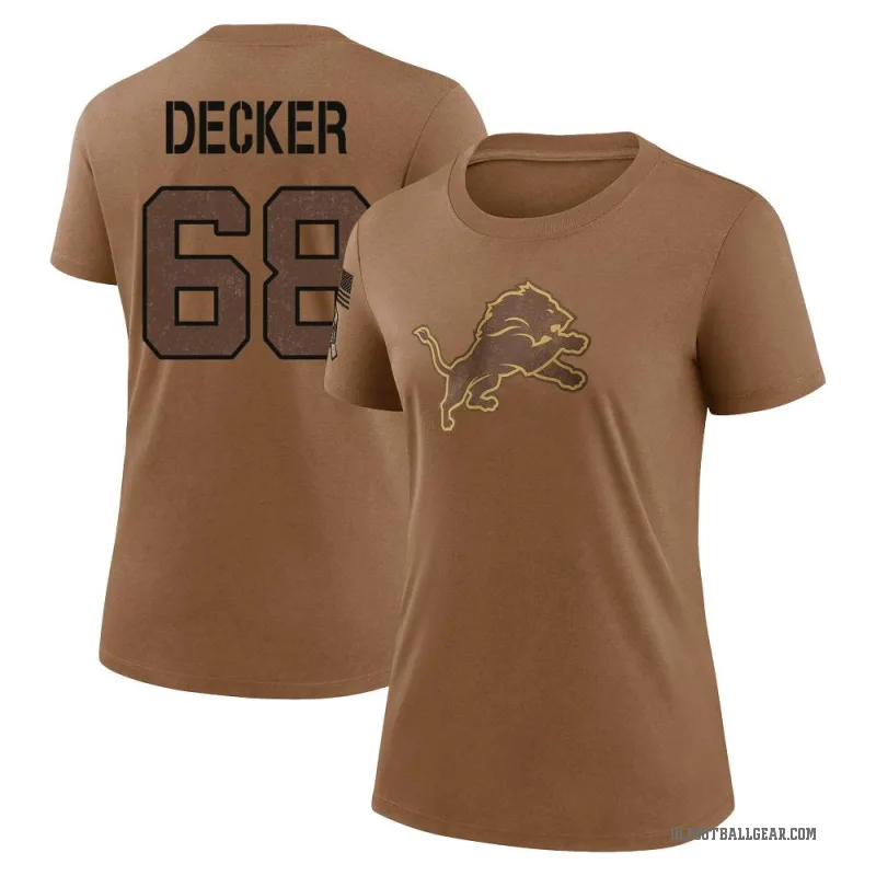 Taylor Decker Women's Brown Detroit Lions 2023 Salute To Service Performance T-Shirt