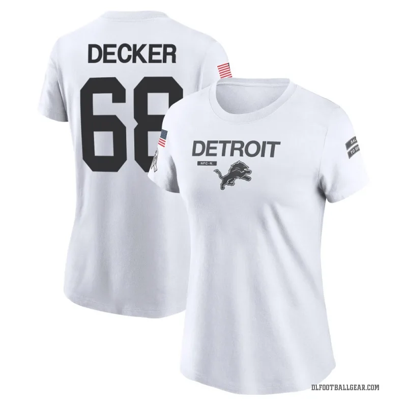 Taylor Decker Women's White Detroit Lions 2024 Salute to Service Performance T-Shirt