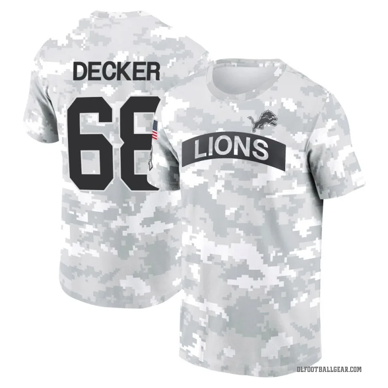 Taylor Decker Youth Camo Detroit Lions Arctic 2024 Salute to Service Performance T-Shirt