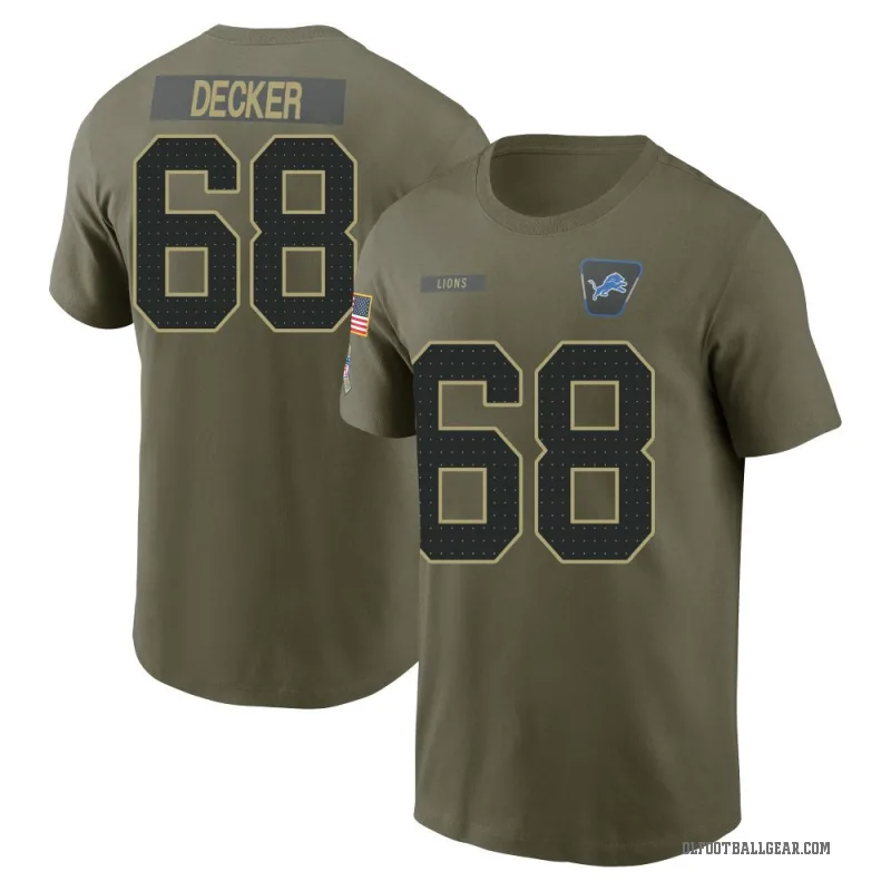 Taylor Decker Youth Olive Detroit Lions 2025 Salute to Service T-Shirt