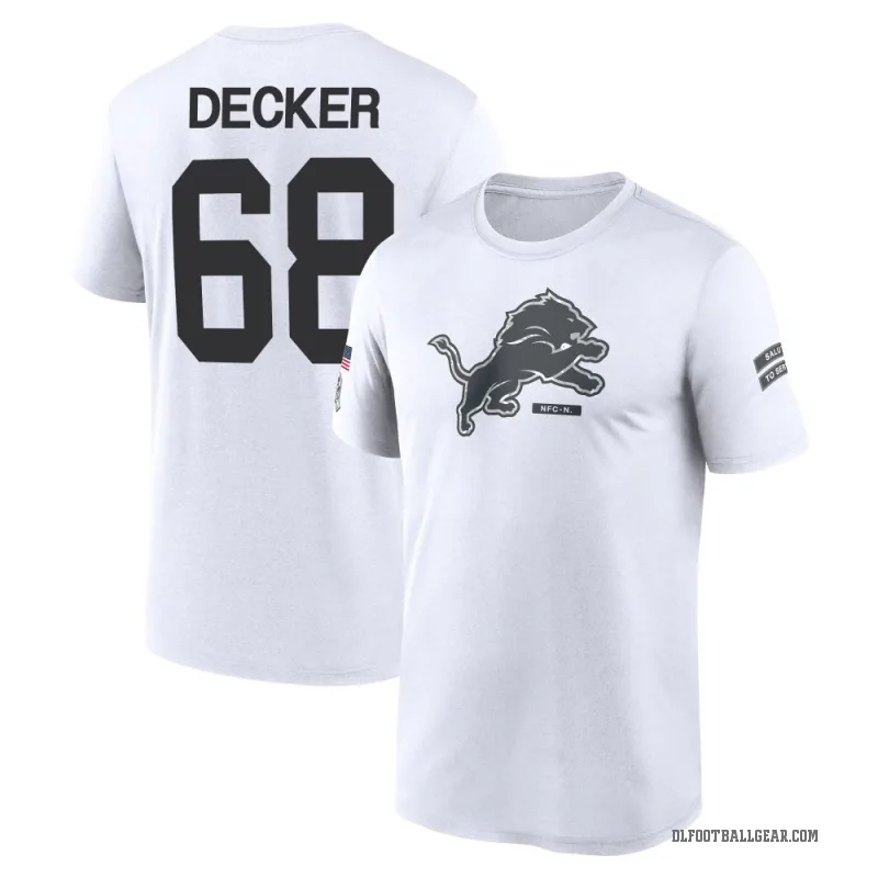 Taylor Decker Youth White Detroit Lions 2024 Salute to Service Performance T-Shirt
