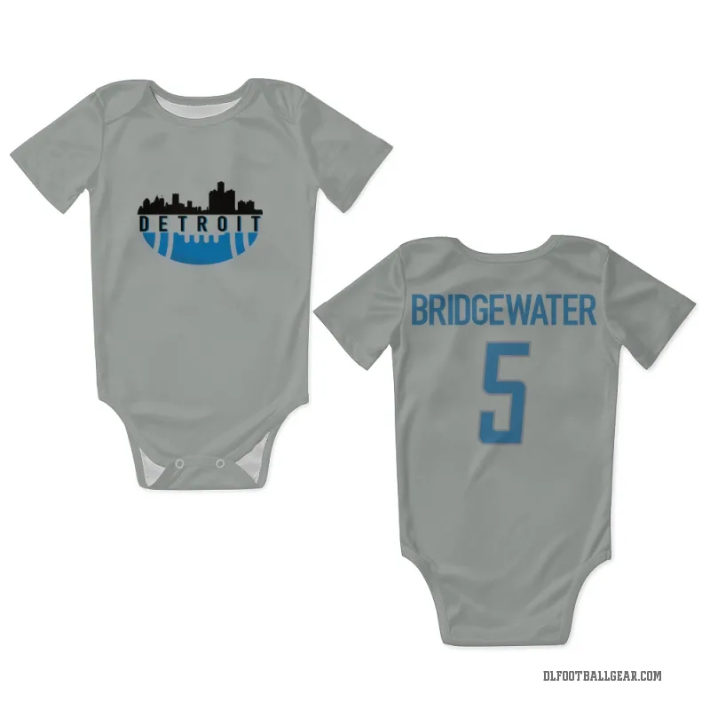 Teddy Bridgewater  Detroit Lions   Silver Newborn & Infant Bodysuit