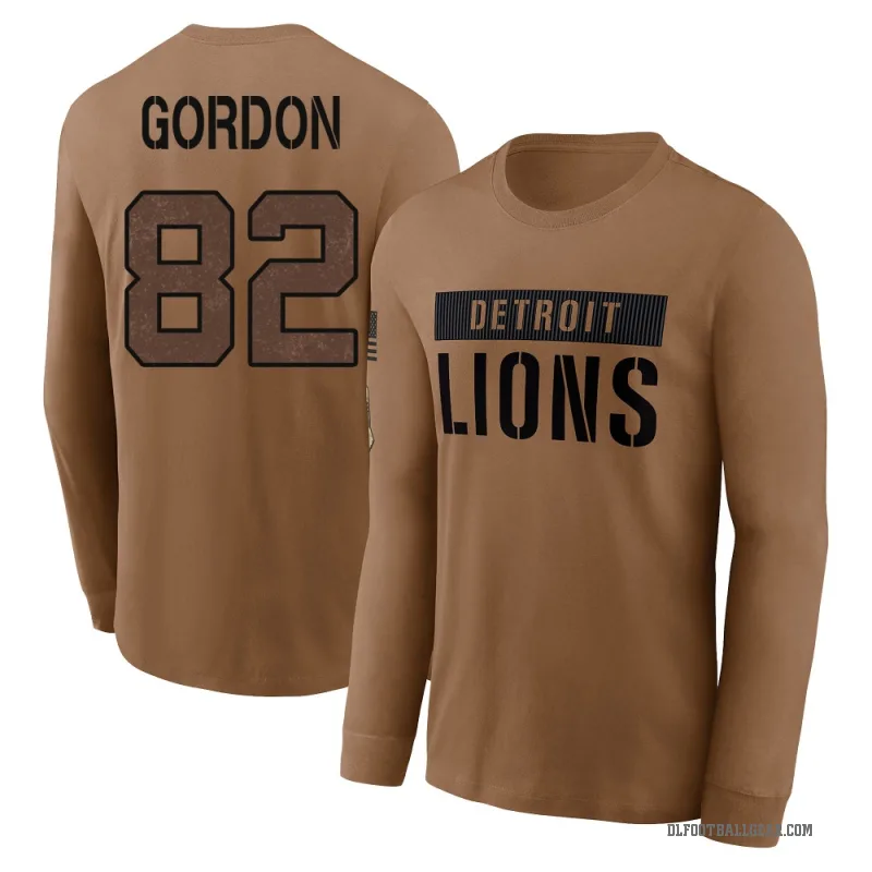 Thomas Gordon Men's Brown Detroit Lions 2023 Salute To Service Long Sleeve T-Shirt