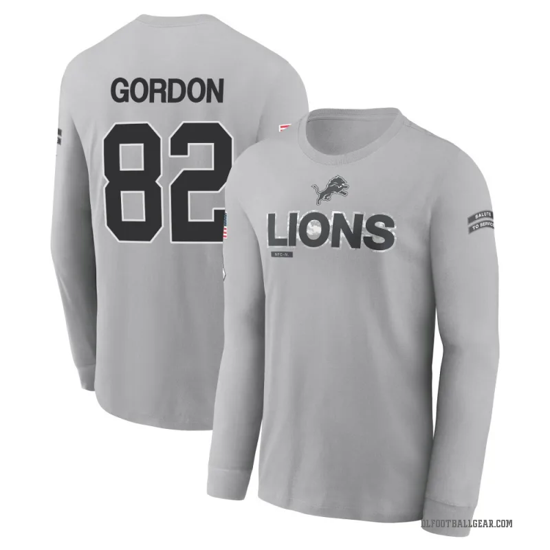Thomas Gordon Men's Gray Detroit Lions 2024 Salute to Service Long Sleeve T-Shirt