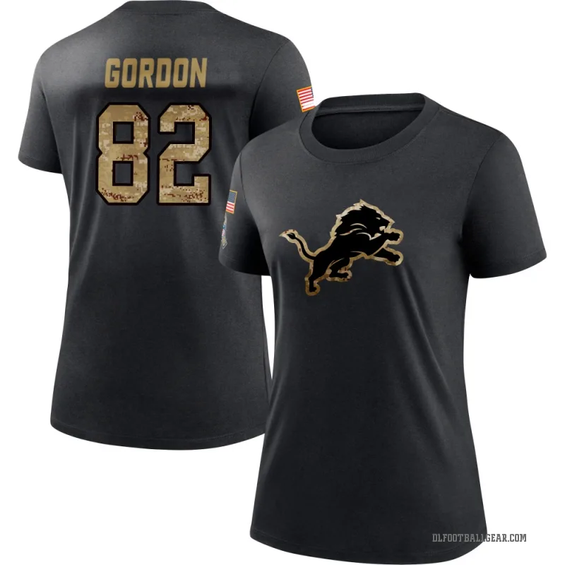 Thomas Gordon Women's Black Detroit Lions 2020 Salute To Service Performance T-Shirt