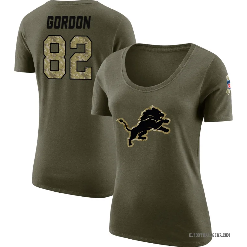 Thomas Gordon Women's Olive Detroit Lions Salute to Service Scoop Neck T-Shirt
