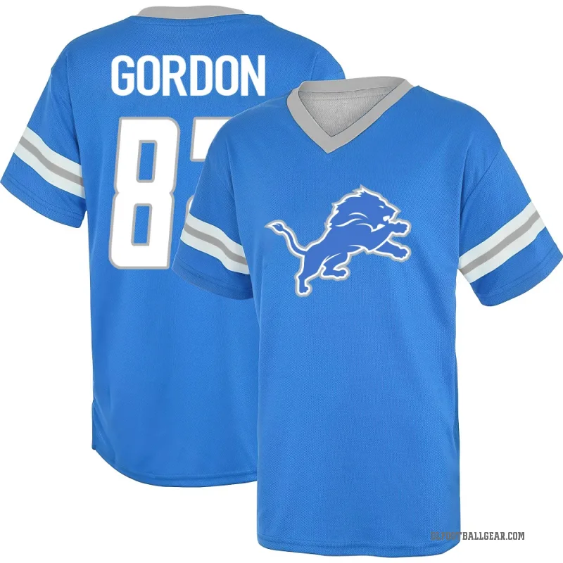 Thomas Gordon Youth Blue Detroit Lions Los Game Day V-Neck T-Shirt